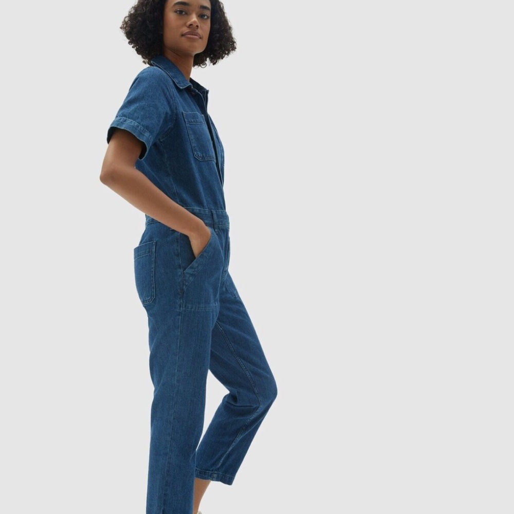 Everlane The Short Sleeve Denim Coveralls